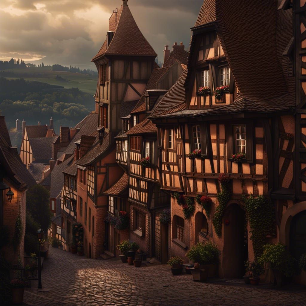 Riquewihr, France: Epic Cinematic Digital Painting