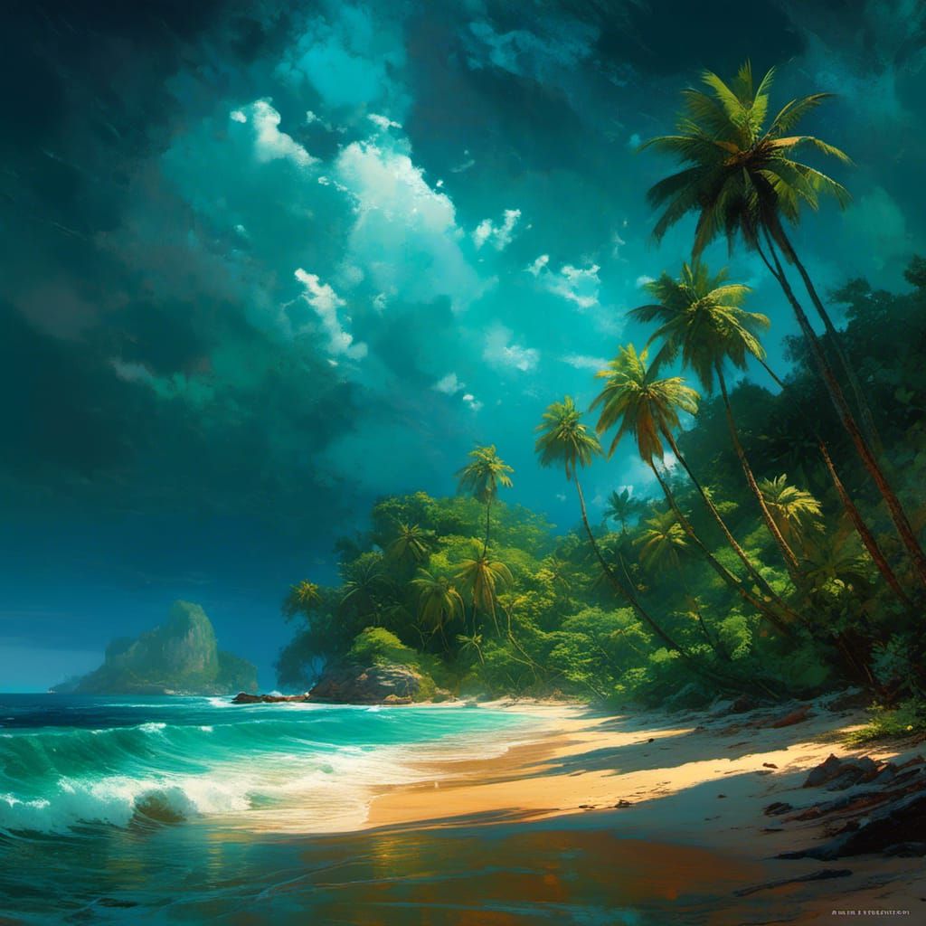 Andaman Sea Coastline in Vibrant Colors