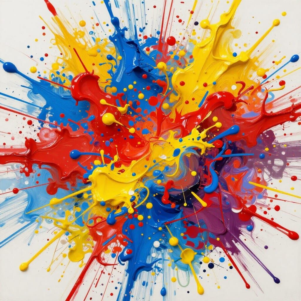 Abstract Color Explosion in Expressionist Style