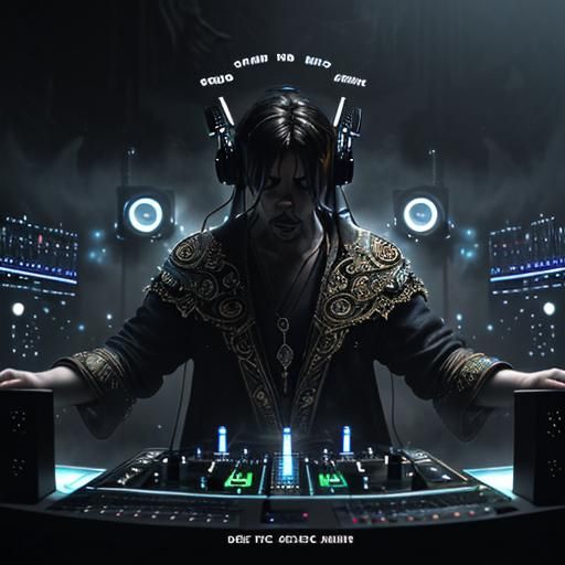Epic God as DJ in Digital Matte Painting