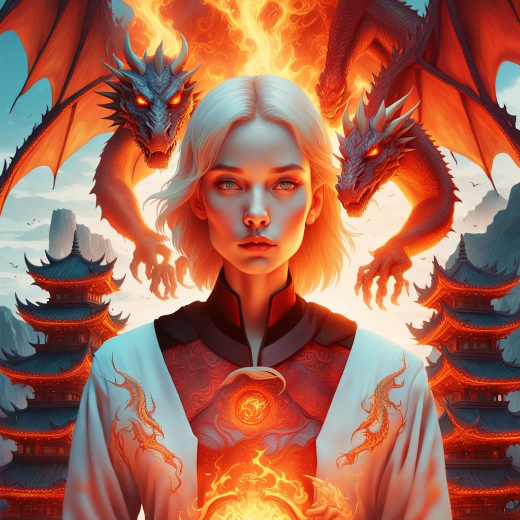 Dragon Woman: Dark Fantasy Digital Illustration