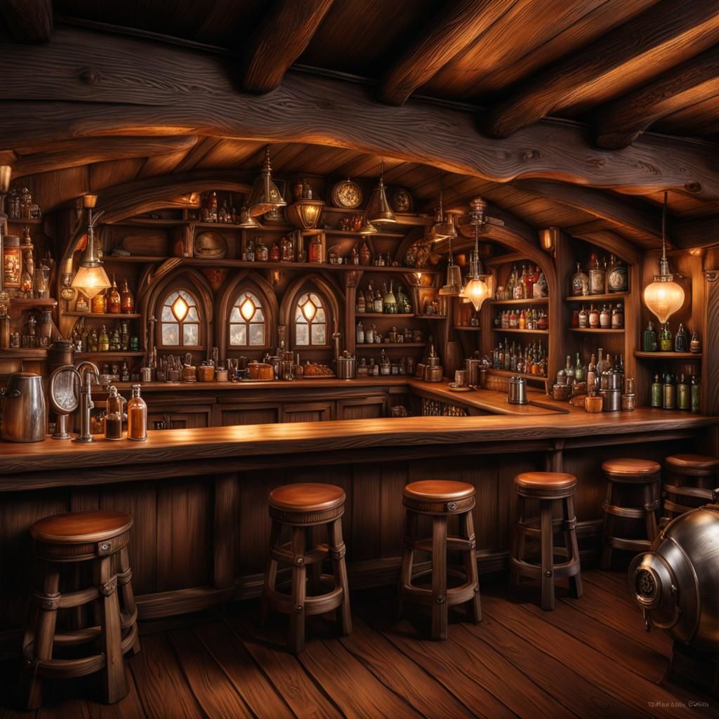 Dwarf Bartender in Middle-Earth Tavern