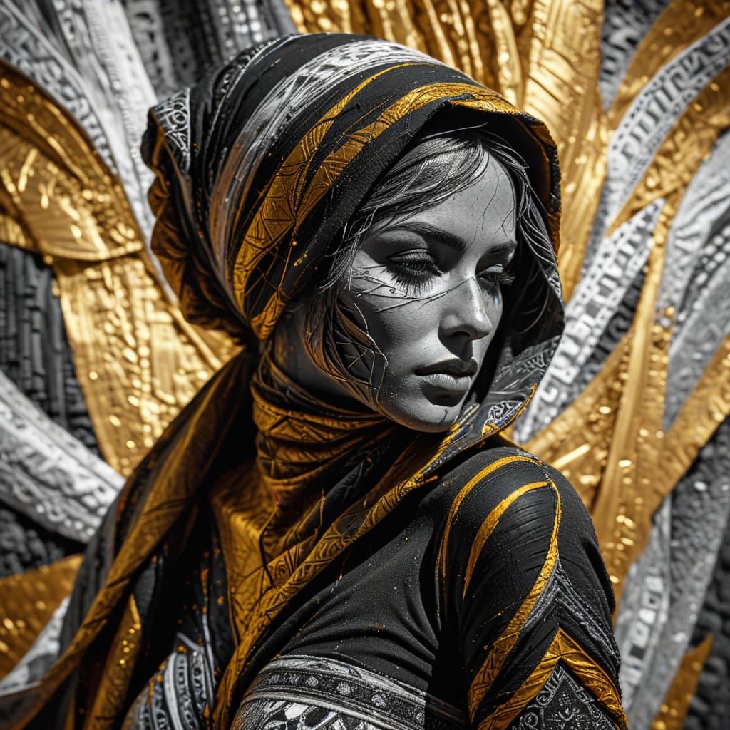 Abstract Fabric Art in Morocco: Mixed Media Style