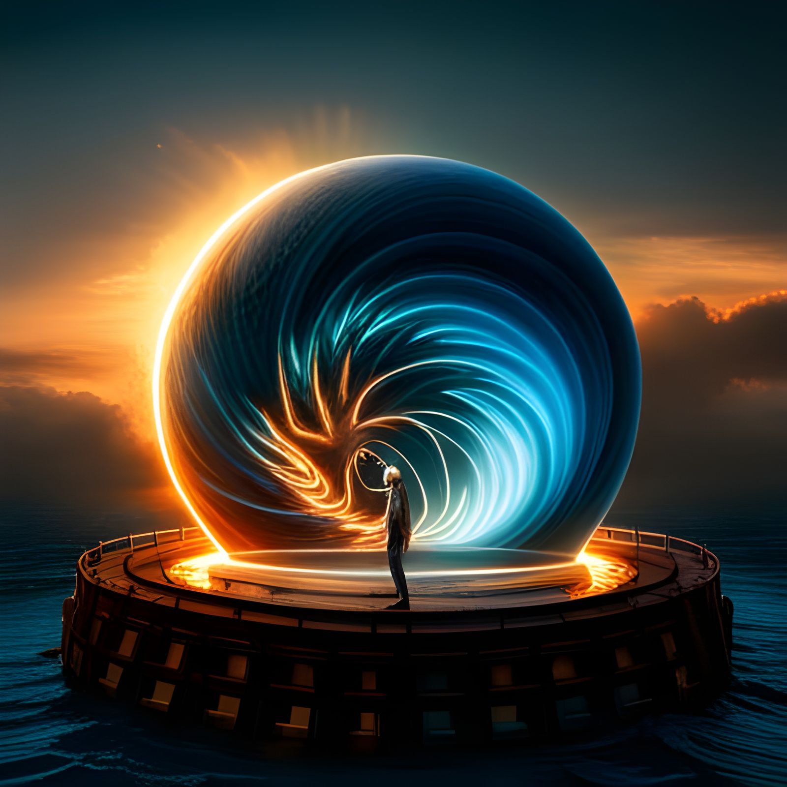 Bioluminescent Dragon in a Bottle: Sci-Fi Digital Art