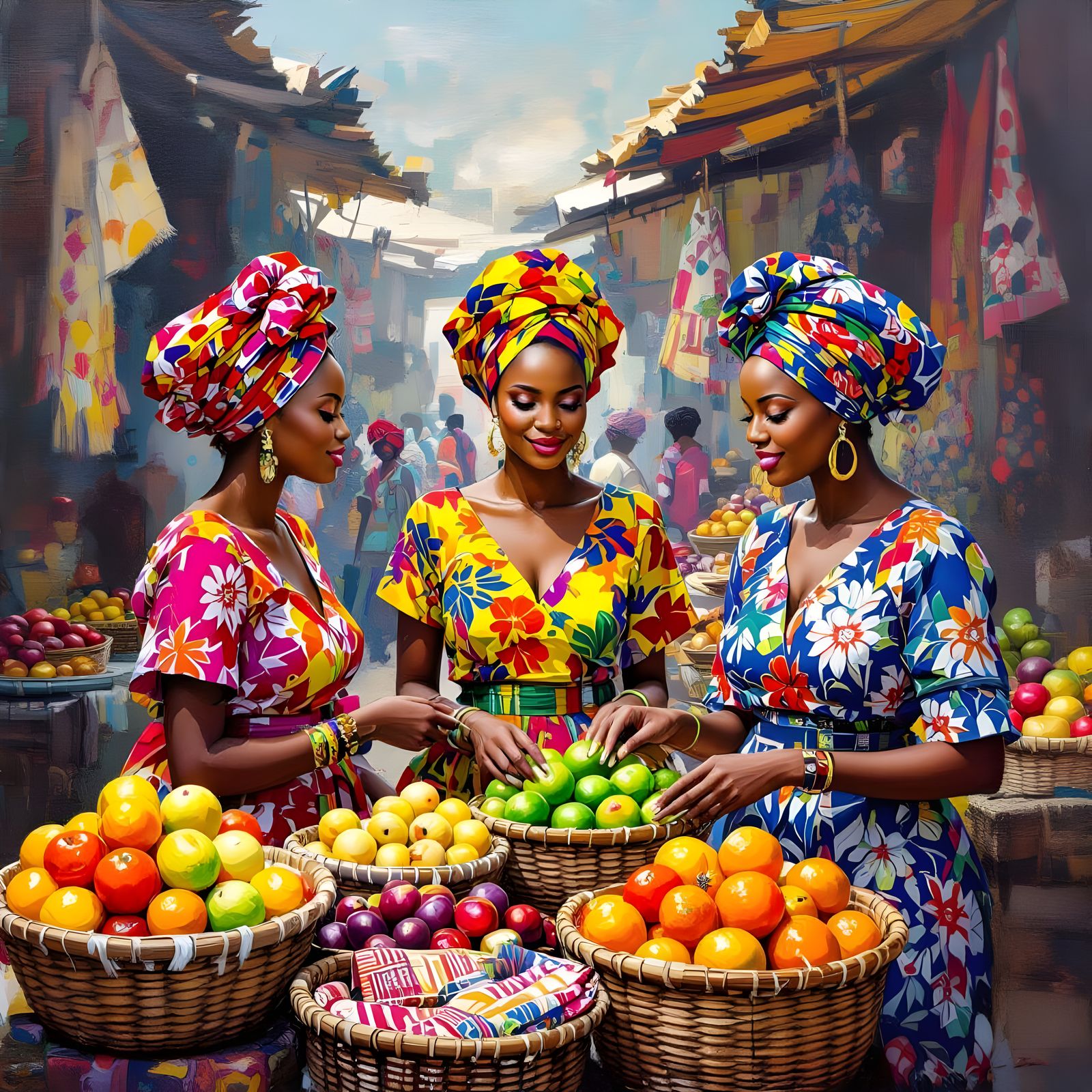 Vibrant Market Day in Africa