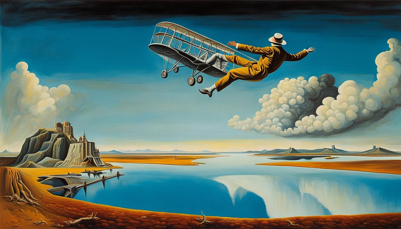 Surreal Aurora's Take Off, Oil on Canvas