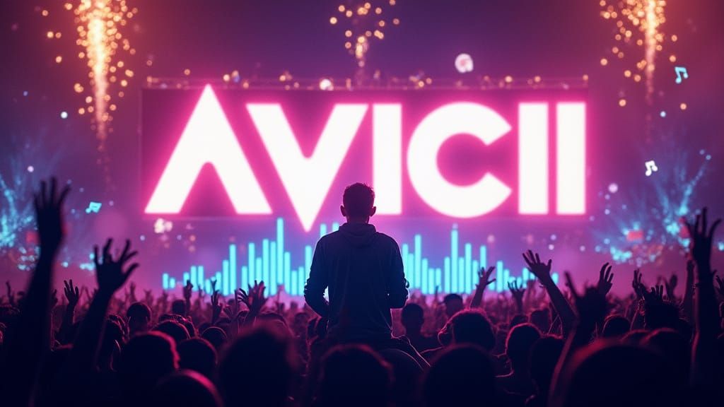 Electric Festival Scene with Avicii's Signature Style