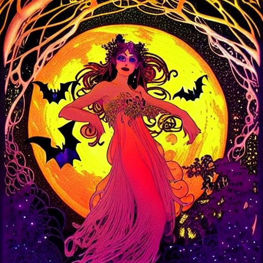 Halloween Goddess in Renaissance Fantasy Art
