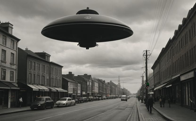 UFO Sighting in 19th Century City: Grainy Photography