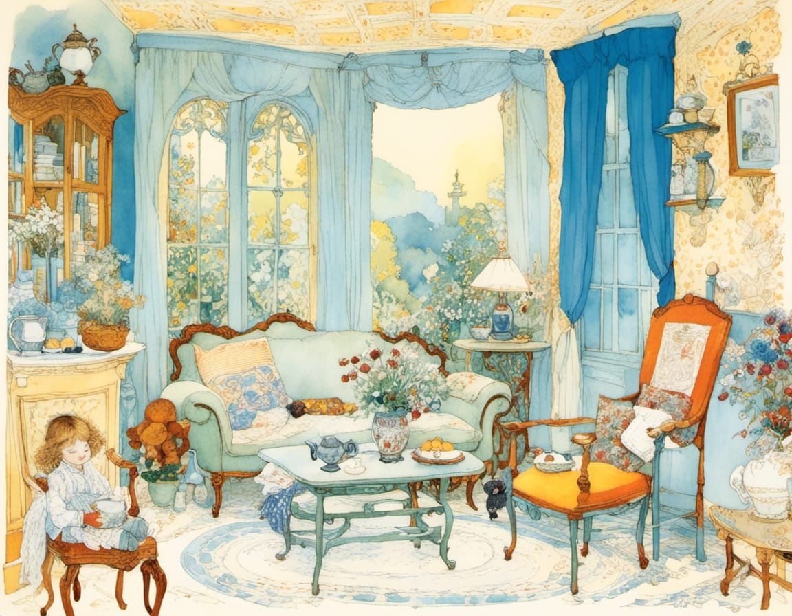 Cozy Home in Romantic Figurative Style