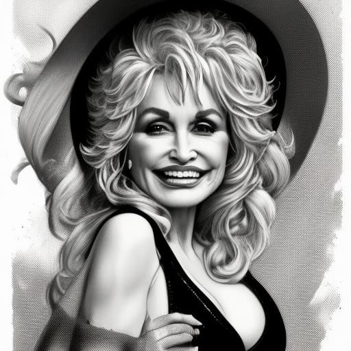 Dolly Parton Portrait in Vintage Style