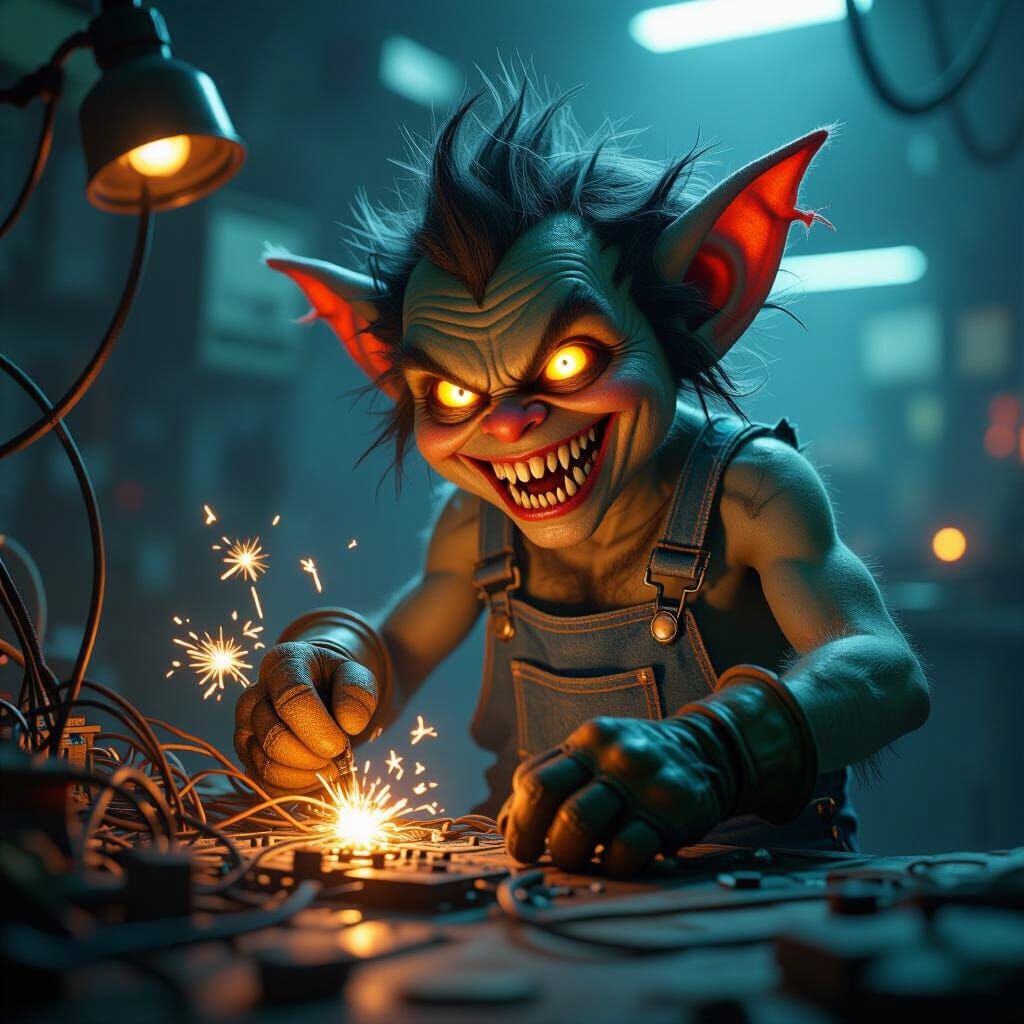 Gremlin Tinkering in Dark Fantasy Laboratory