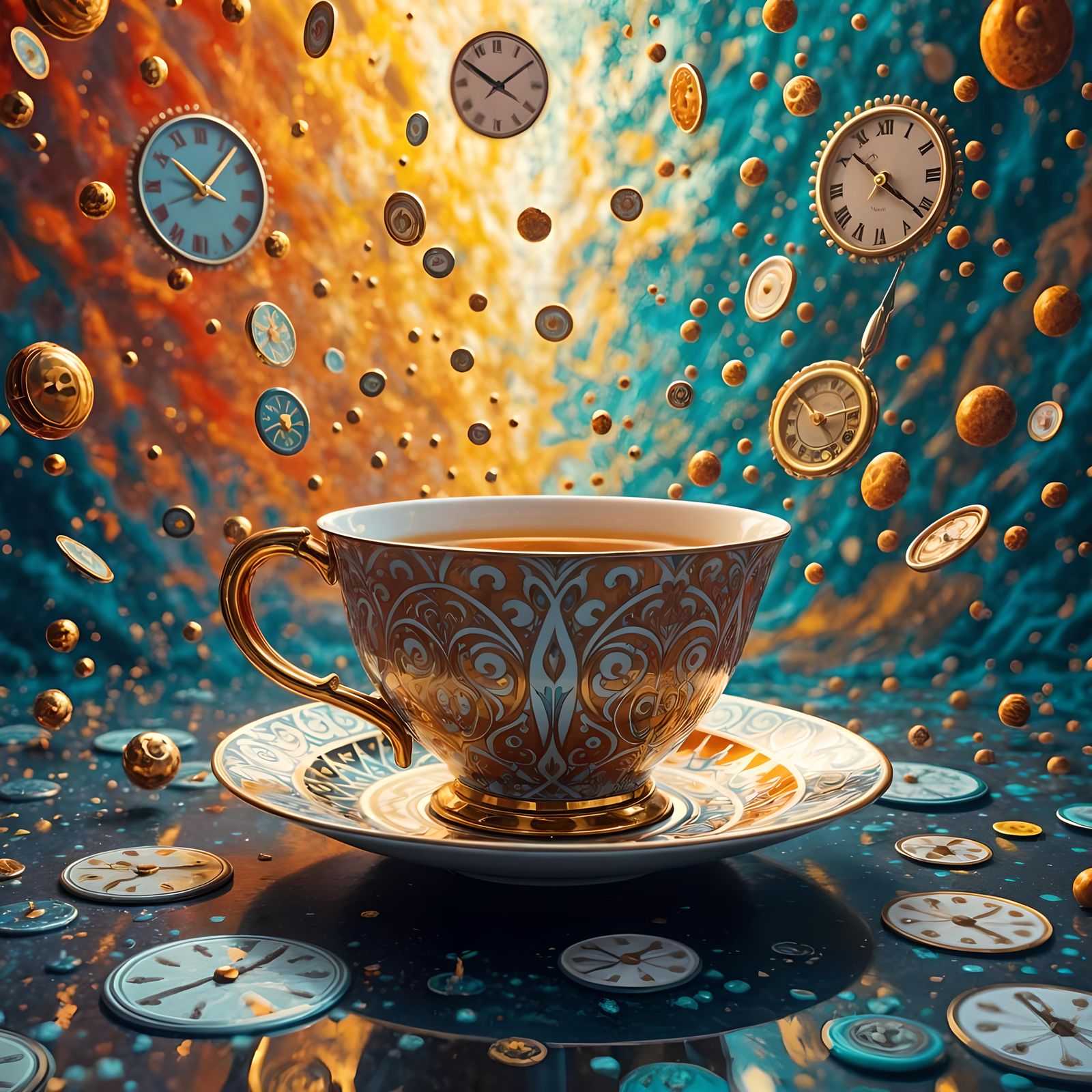 Tea Time Ritual: A Pop Art Conceptual Image