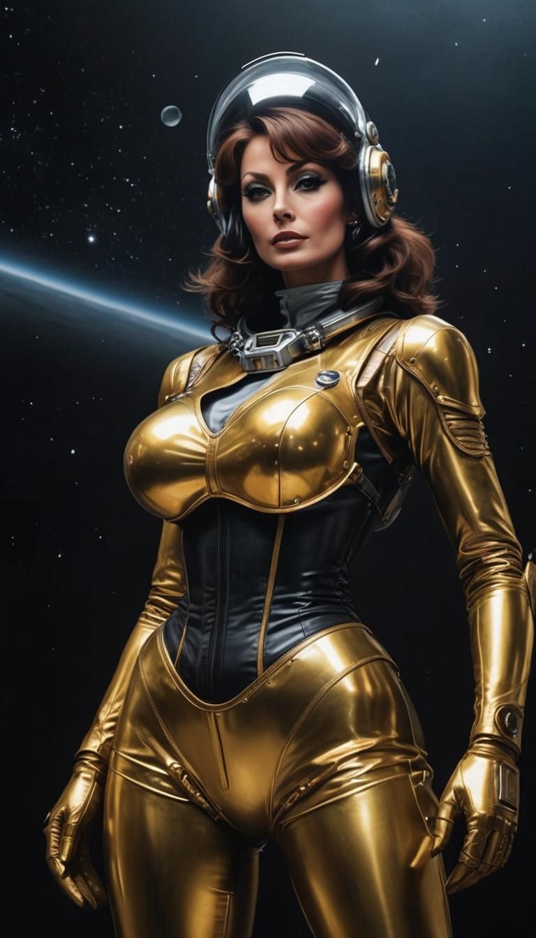 Sophia Loren in Sci-Fi Spacesuit in Space