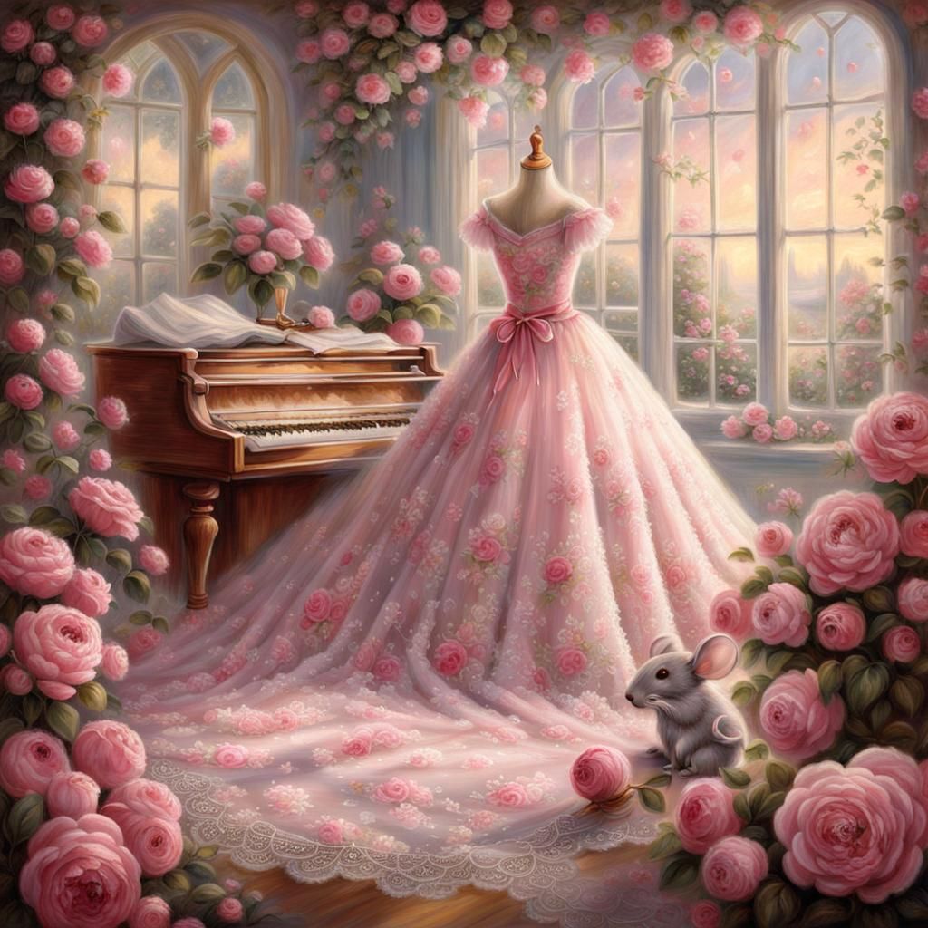 Mice Create a Dress in Romantic Ethereal Fantasy