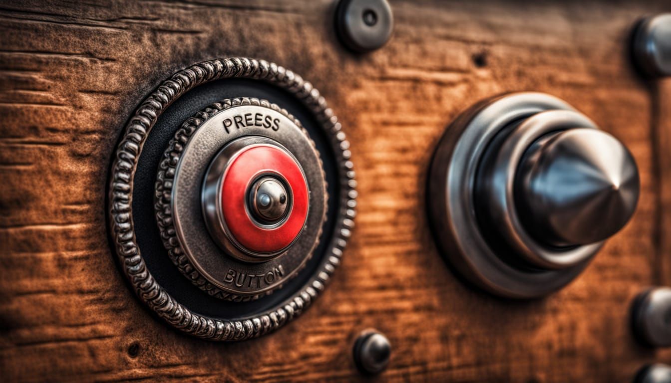 Hyper Realistic Button With Moody Cinematic Atmosphere