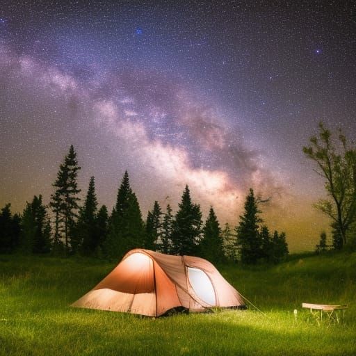 Stargazing: Camping Under the Galaxy