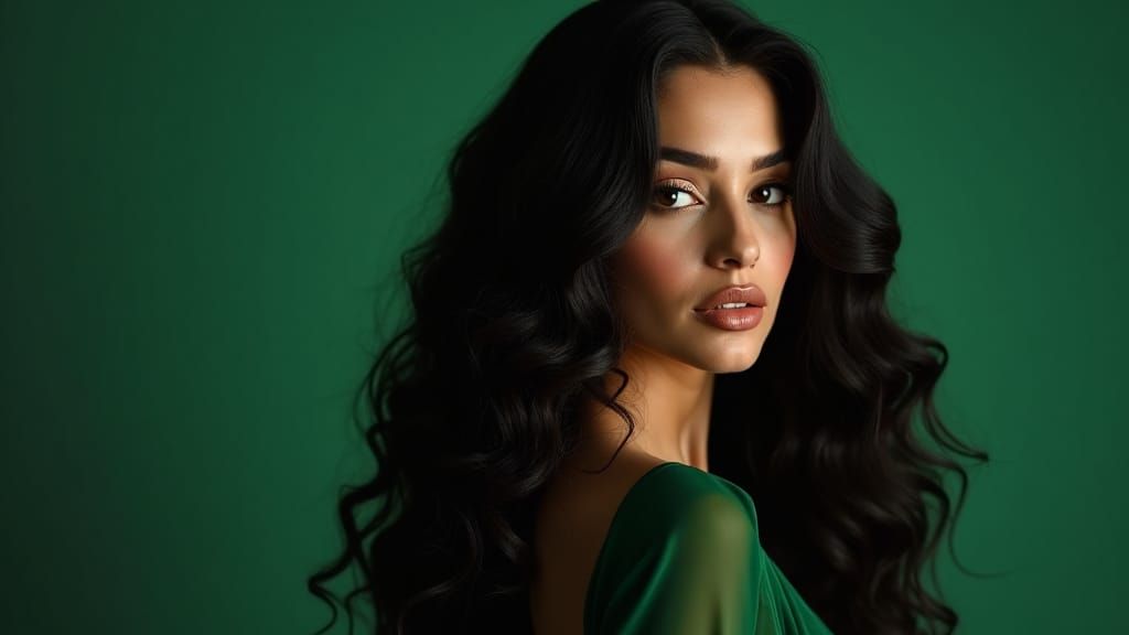 Elegant Model in Cinematic Hollywood Glamour Style