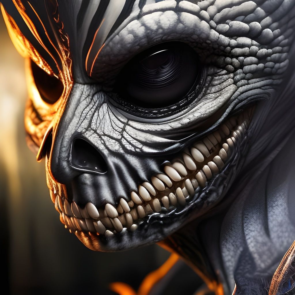 Jack Skellington Venom Hybrid Portrait in Apocalyptic Style