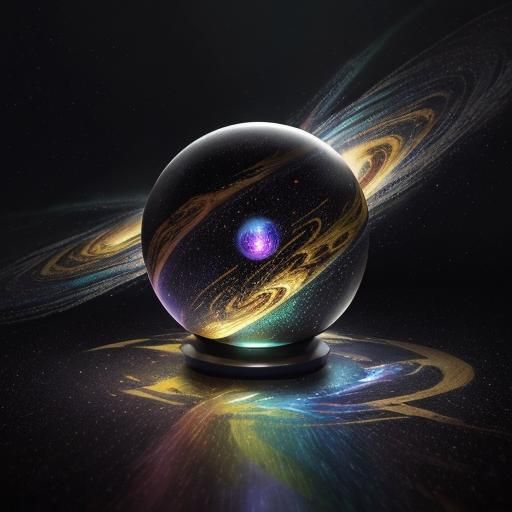 Van Gogh Inspired Galaxy in Glass Sphere