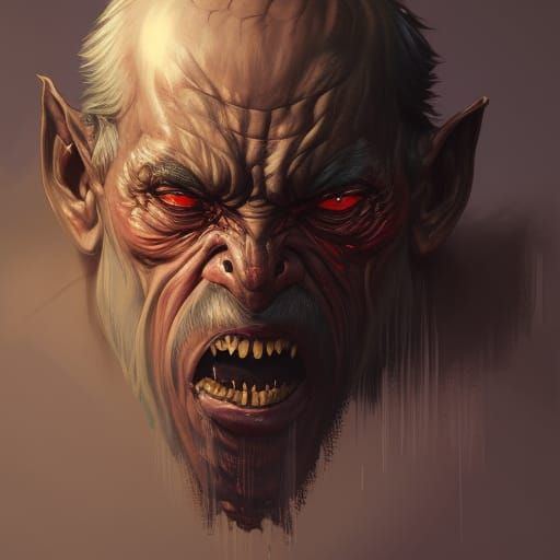 Demonic Hobgoblin Portrait in Eldritch Style