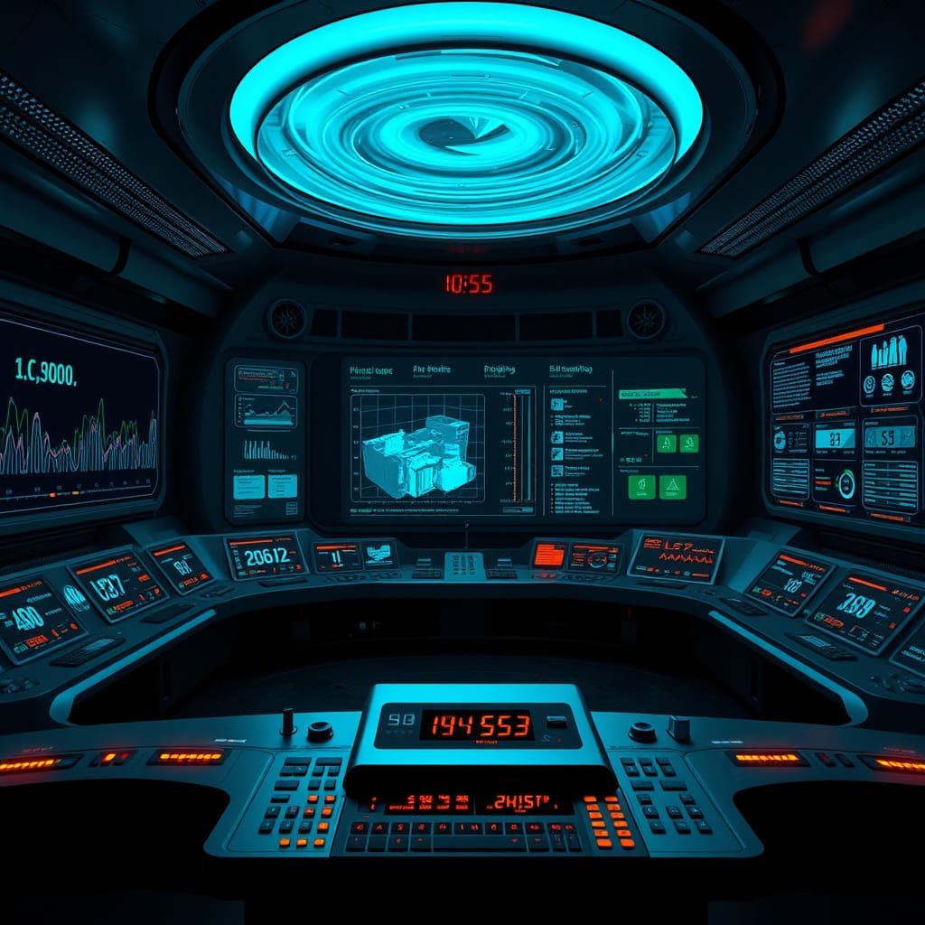 Futuristic Underground Control Room with Advanced Systems an...