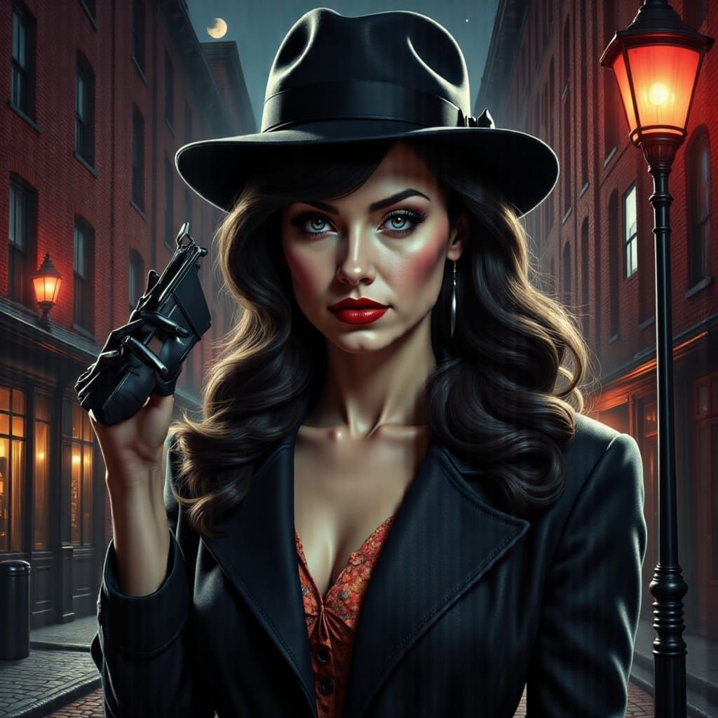 Carmen Sandiego in Film Noir Style