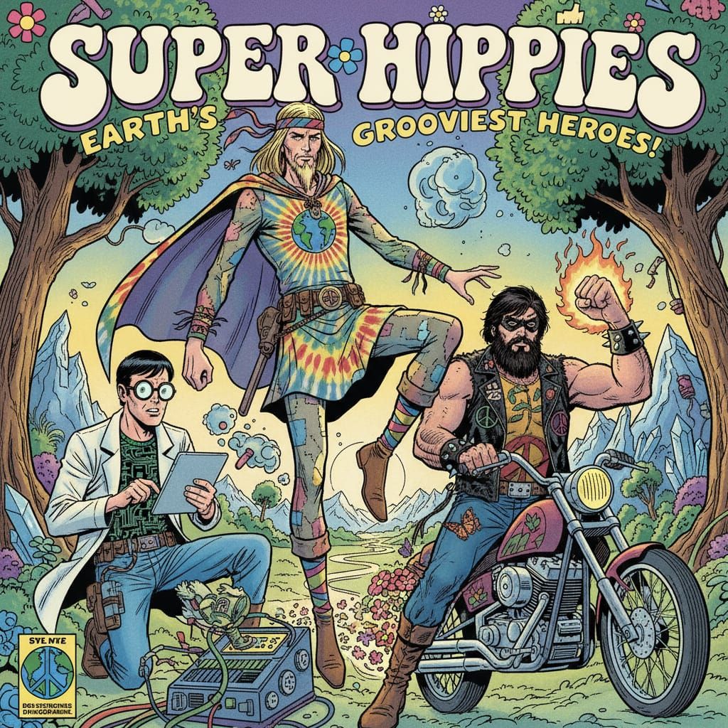 Super Hippies Comic Book Cover Art