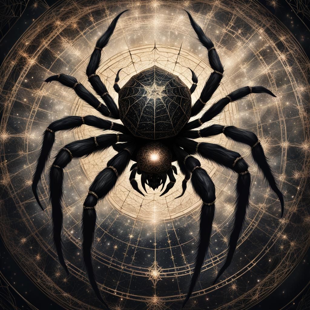 Crystal Constellation Spider in Japanese Art Style