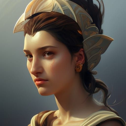 Hyperdetailed Portrait of Athena in Unreal Engine
