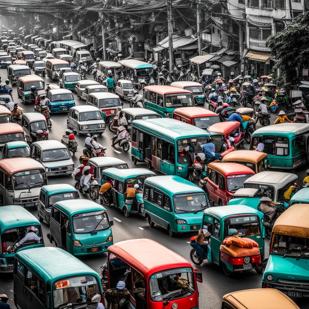Saigon Traffic Jam: A City in Motion