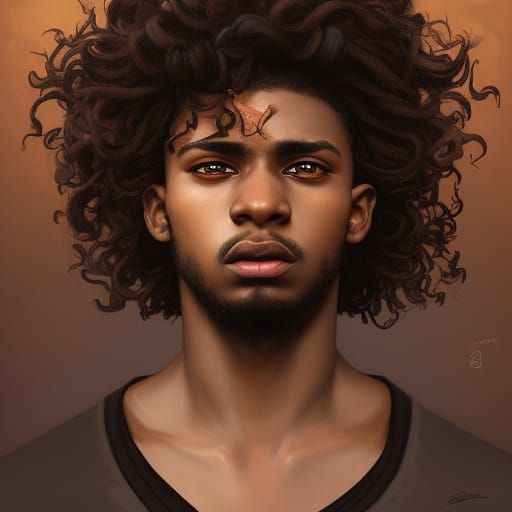 Detailed Portrait of a Teenage Boy with Red Eyes