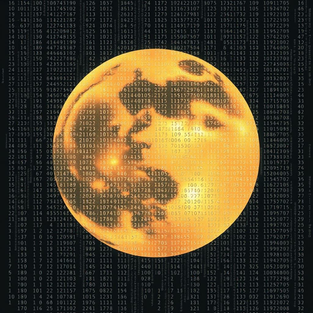 matrix code dissolving moon