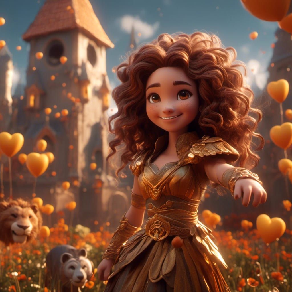 Adorable Chibi Lion-Girl Reaching Out