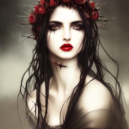 Gothic Woman Portrait in Fantasy Art Style