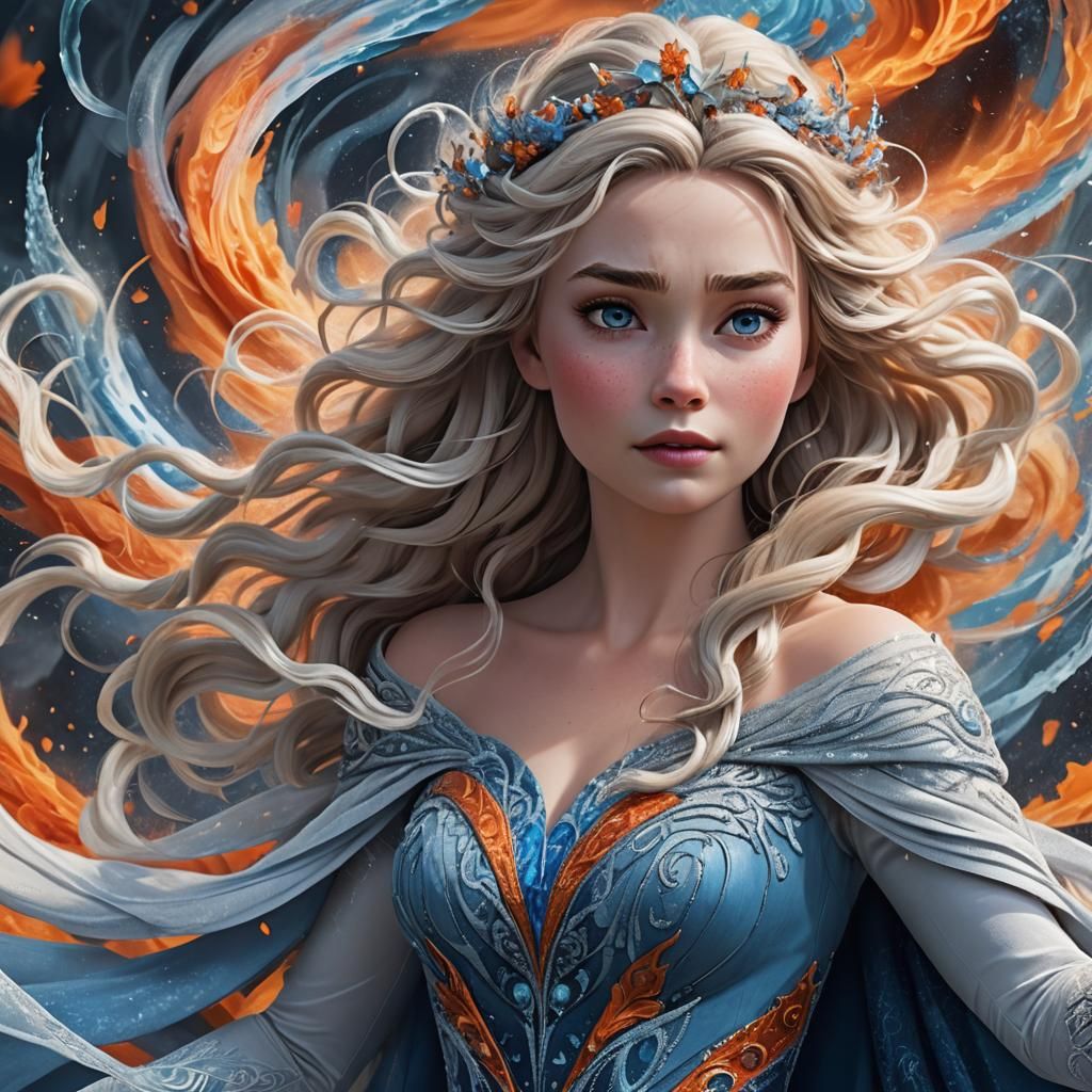 Elsa Summons a Swirling Vortex of Air