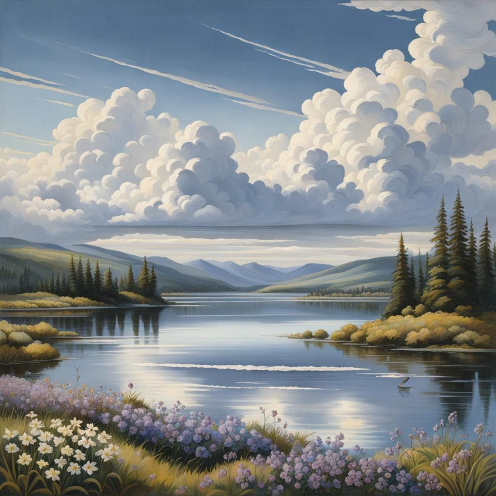 Ethereal Newfoundland Landscape with Low-Anchored Cloud