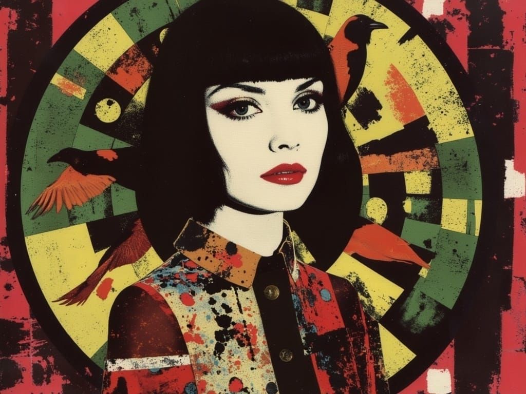 Psychedelic Fashion Model in Groovy 1960s Autochrome Style