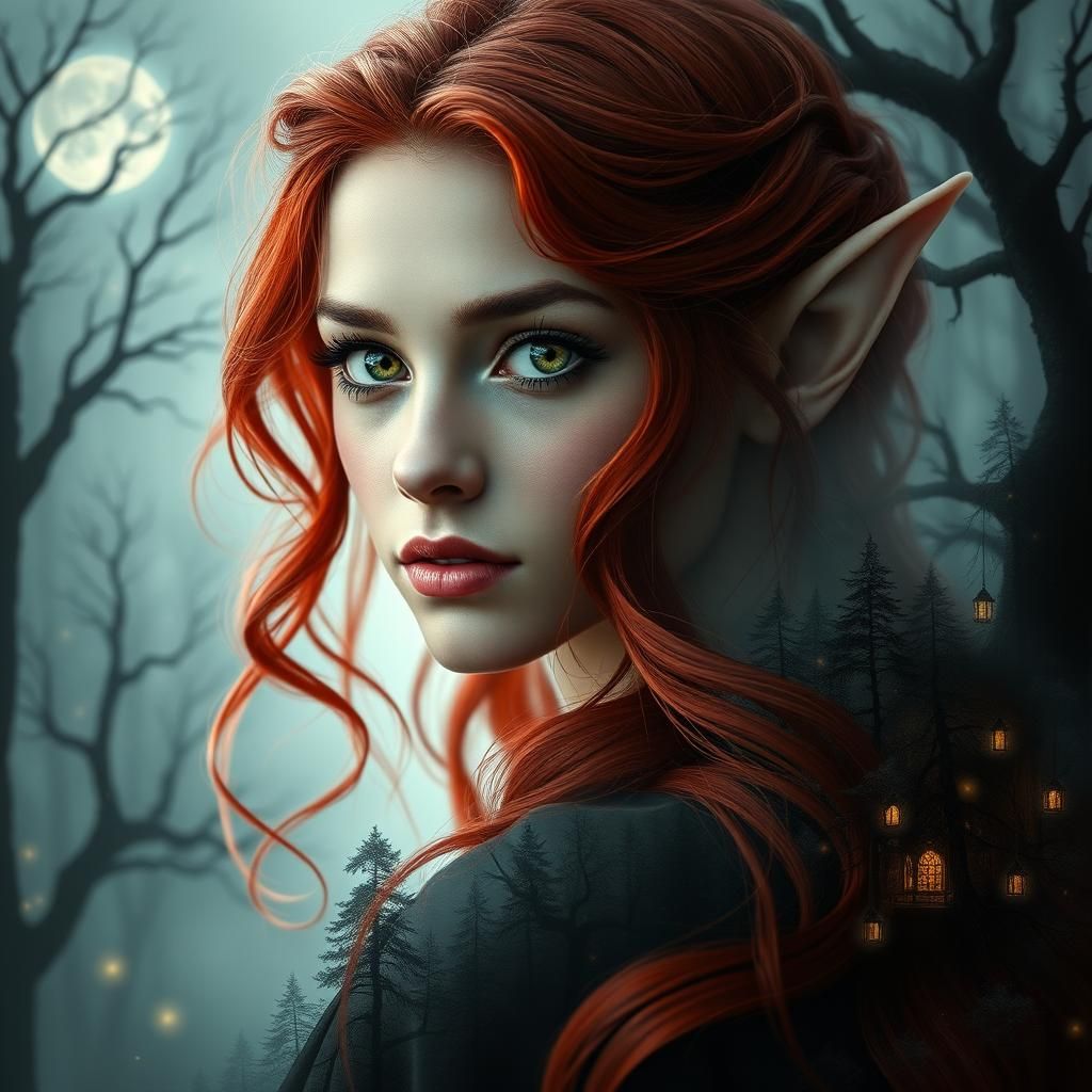 Enchanting Elf Portrait in Pre-Raphaelite Style