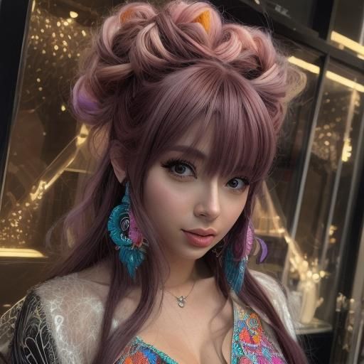 Hyperrealistic Portrait of Woman in Futuristic Jewelry