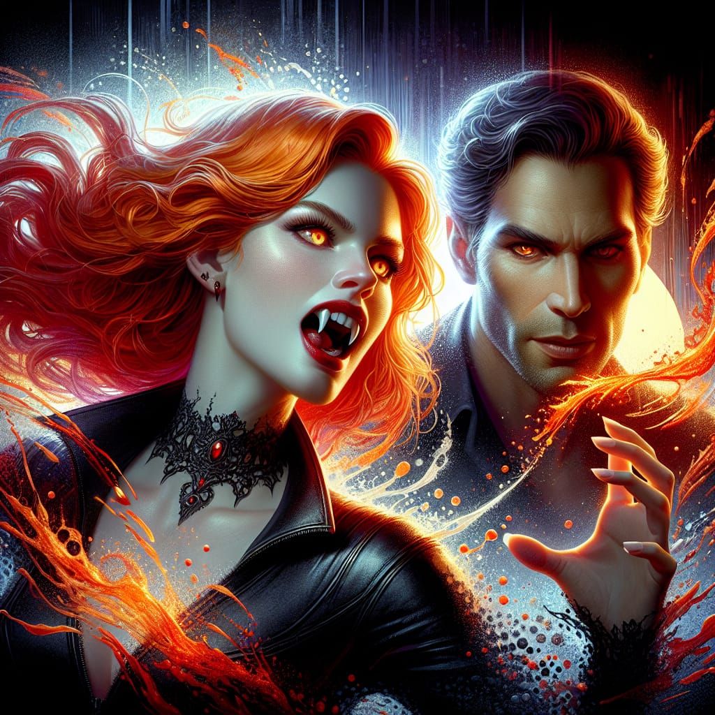 Stunning Vampire Woman in Art Nouveau Style