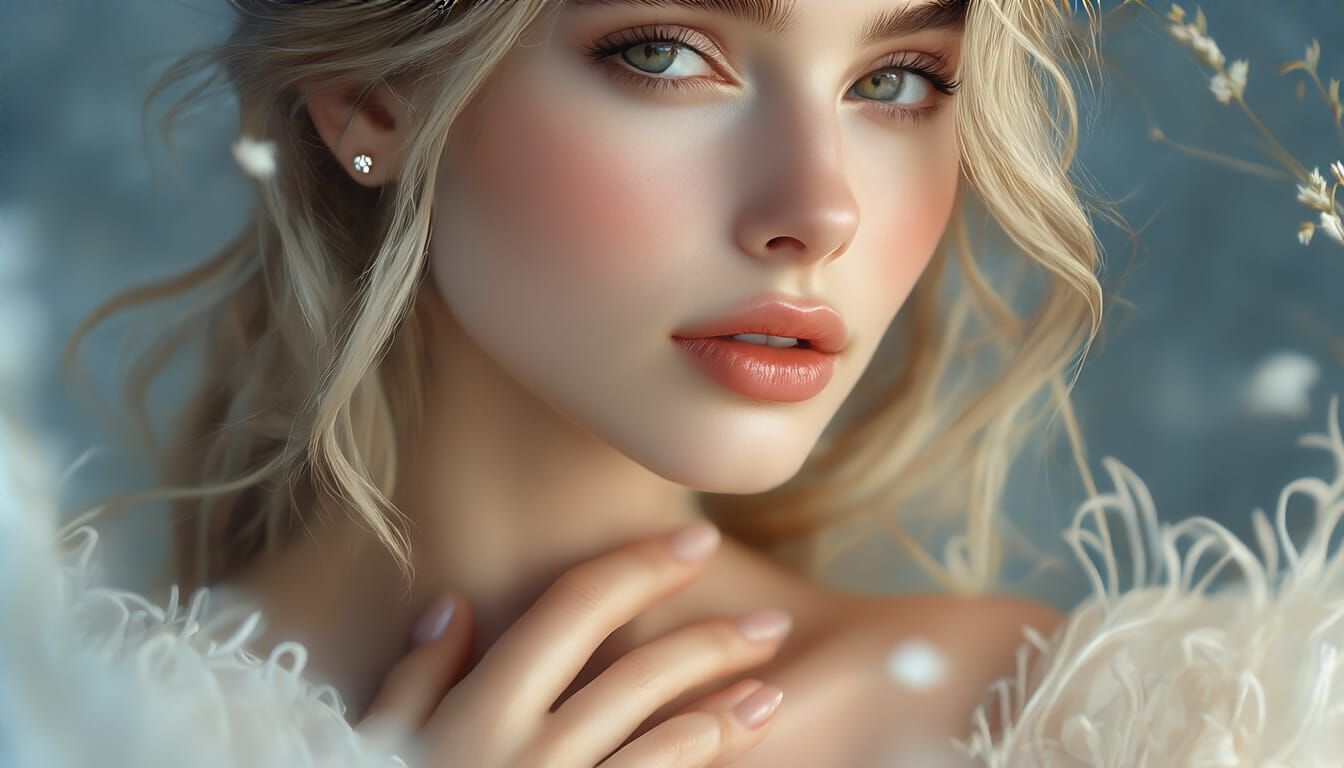 Ethereal Beauty: A Surreal Airbrushed Portrait
