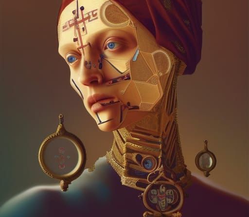 Extraterrestrial Skull in Retrofuturistic Style