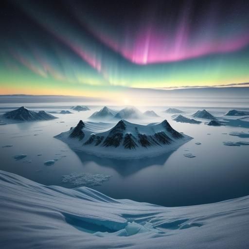 Lake Vostok Antarctica in Digital Painting Style