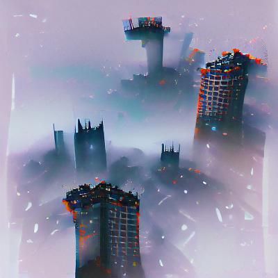 Neon Cityscape in Cyberpunk Style