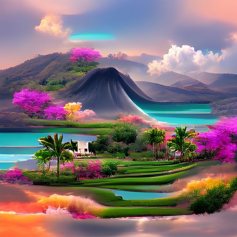 Idyllic Landscape Depicts Paradise