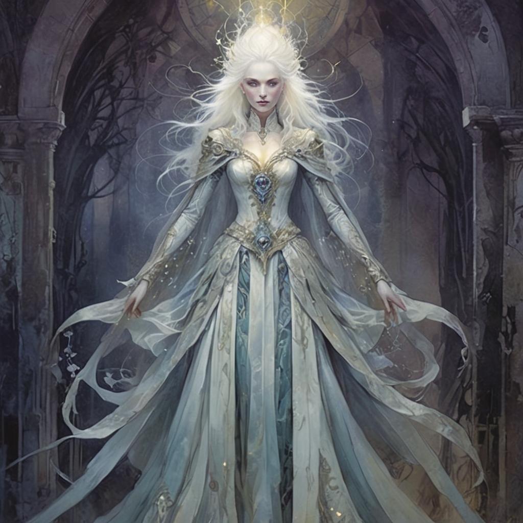 Mysterious Female Mage in Avant Garde Style