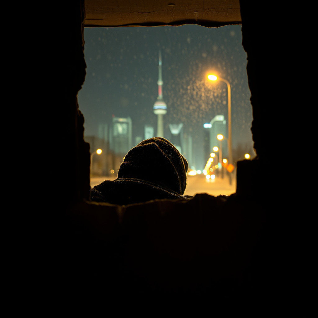 Toronto Winter: Melancholy Cityscape in Cinematic Style