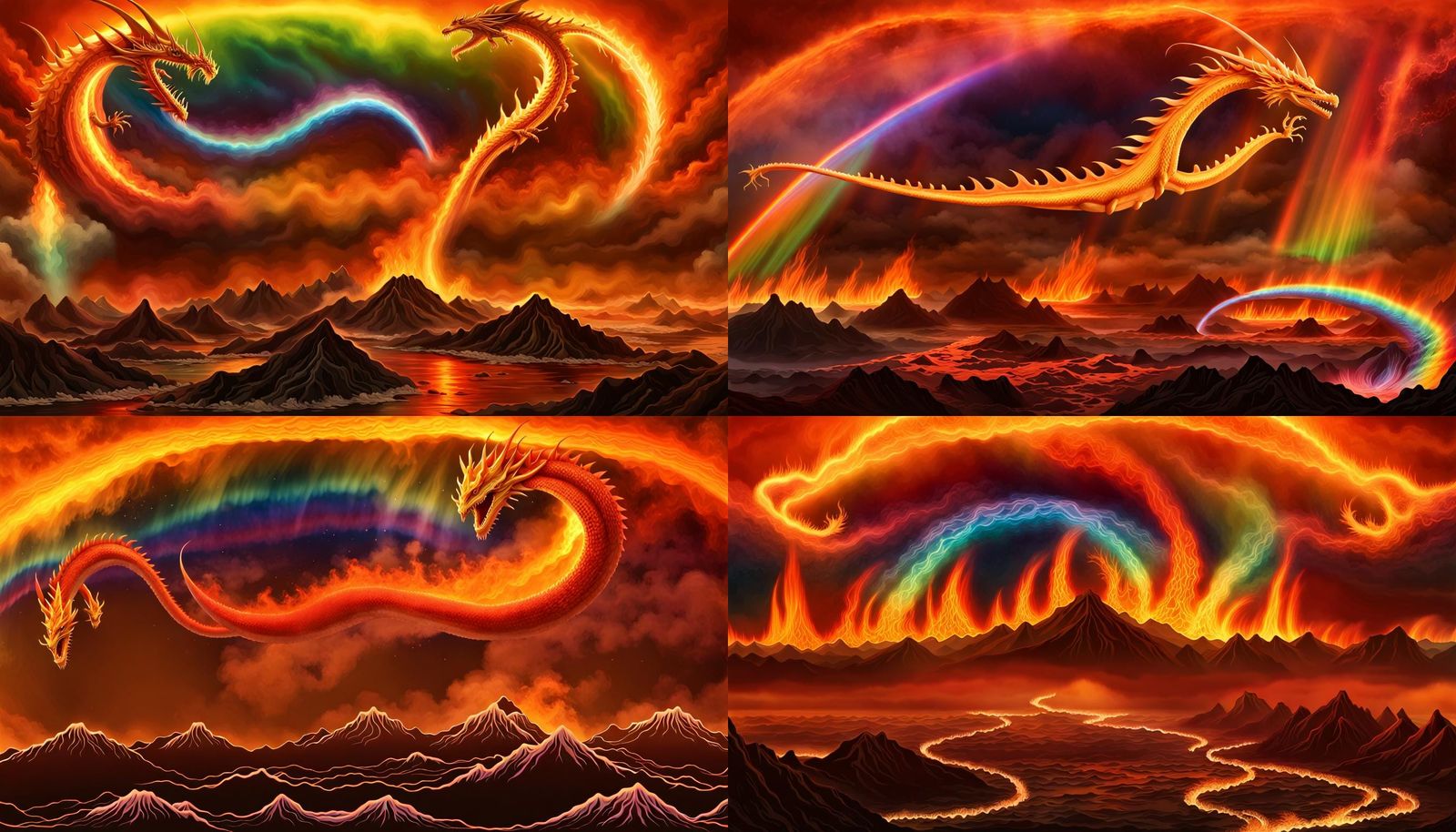 Rainbow Dragons Blaze Across Venus in Volcanic Firestorm