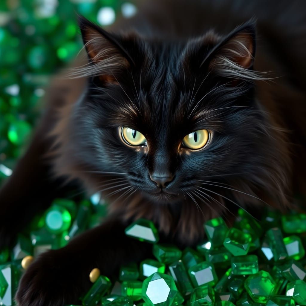 Regal Emerald Feline Dominance